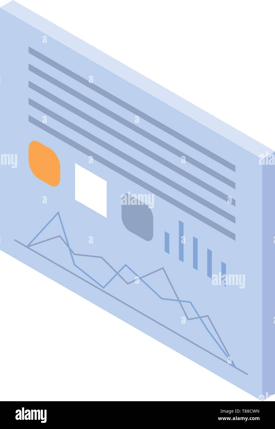 Info card graph icon, isometric style Stock Vector