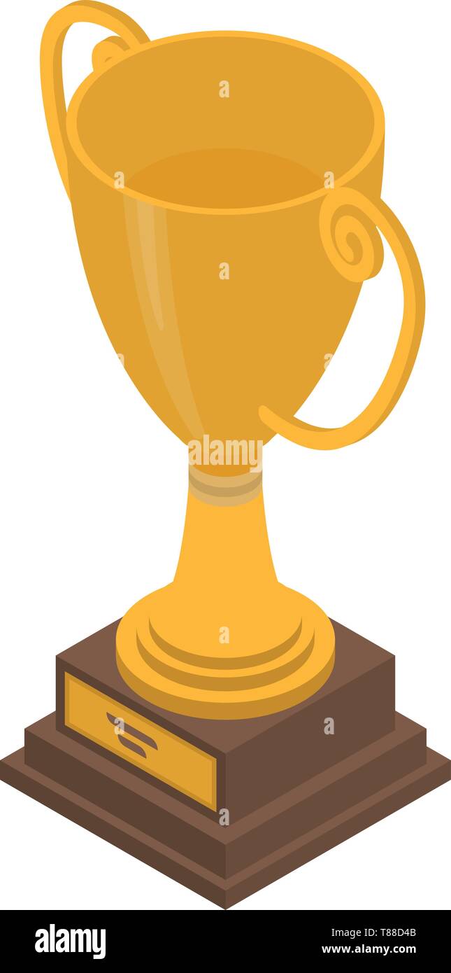 Gold boxing cup icon, isometric style Stock Vector