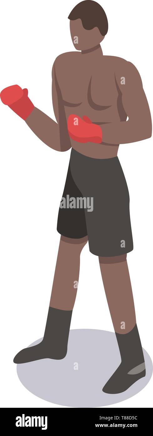 African boxing man icon, isometric style Stock Vector