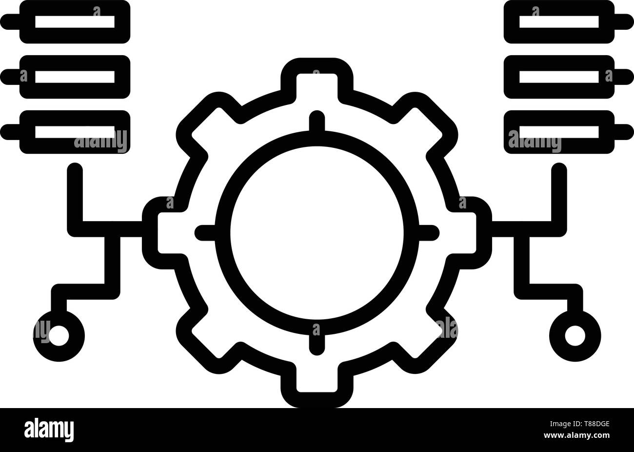Ai gear program icon, outline style Stock Vector
