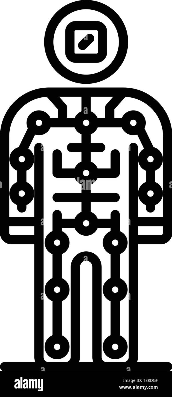 Ai humanoid icon, outline style Stock Vector Image & Art - Alamy