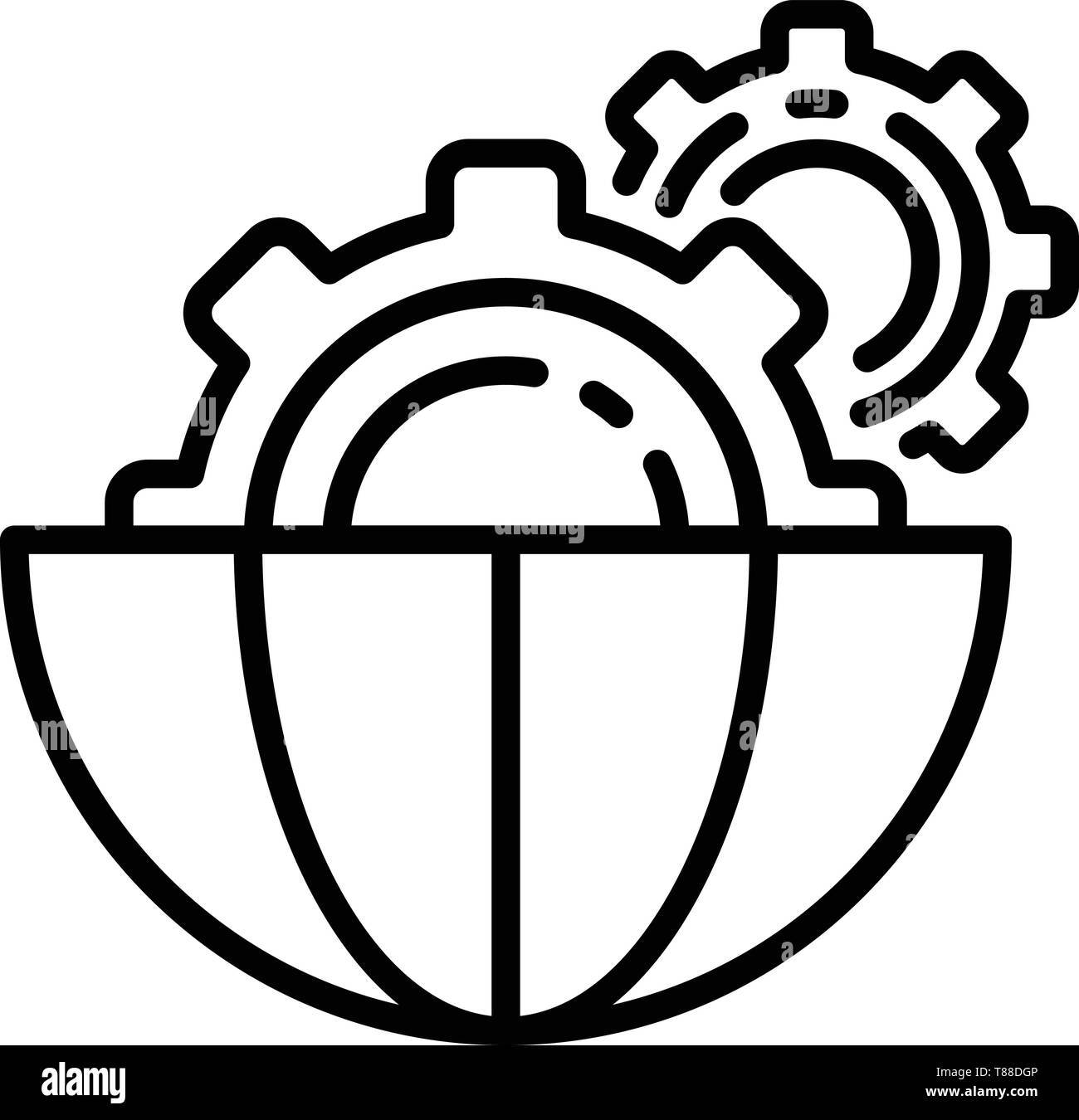 Ai gear style icon, outline style Stock Vector Image & Art Alamy