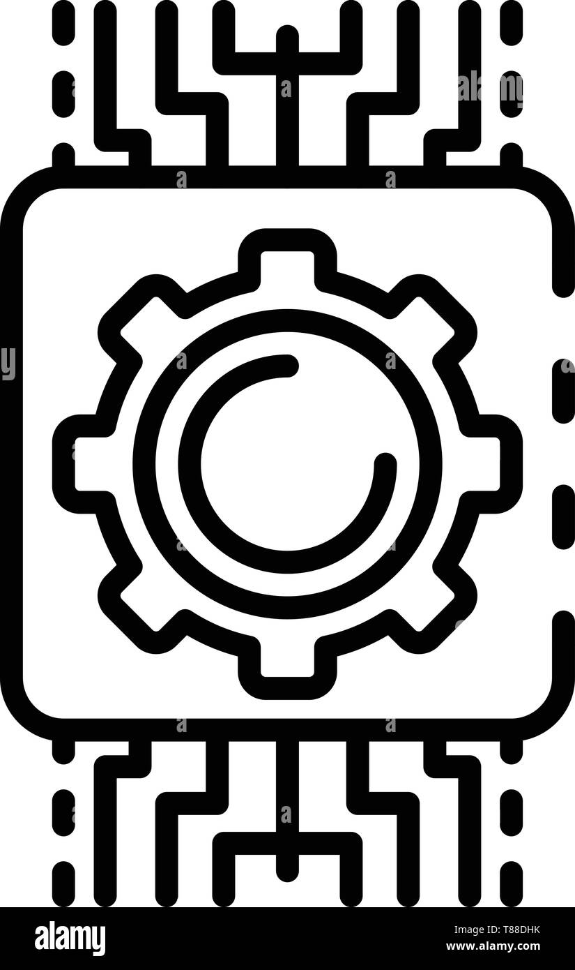 Ai gear system icon, outline style Stock Vector Image & Art - Alamy