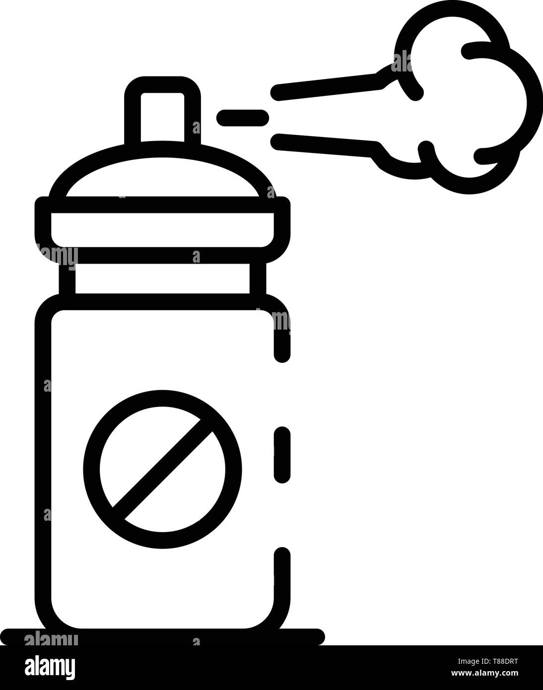 No mite spray icon, outline style Stock Vector