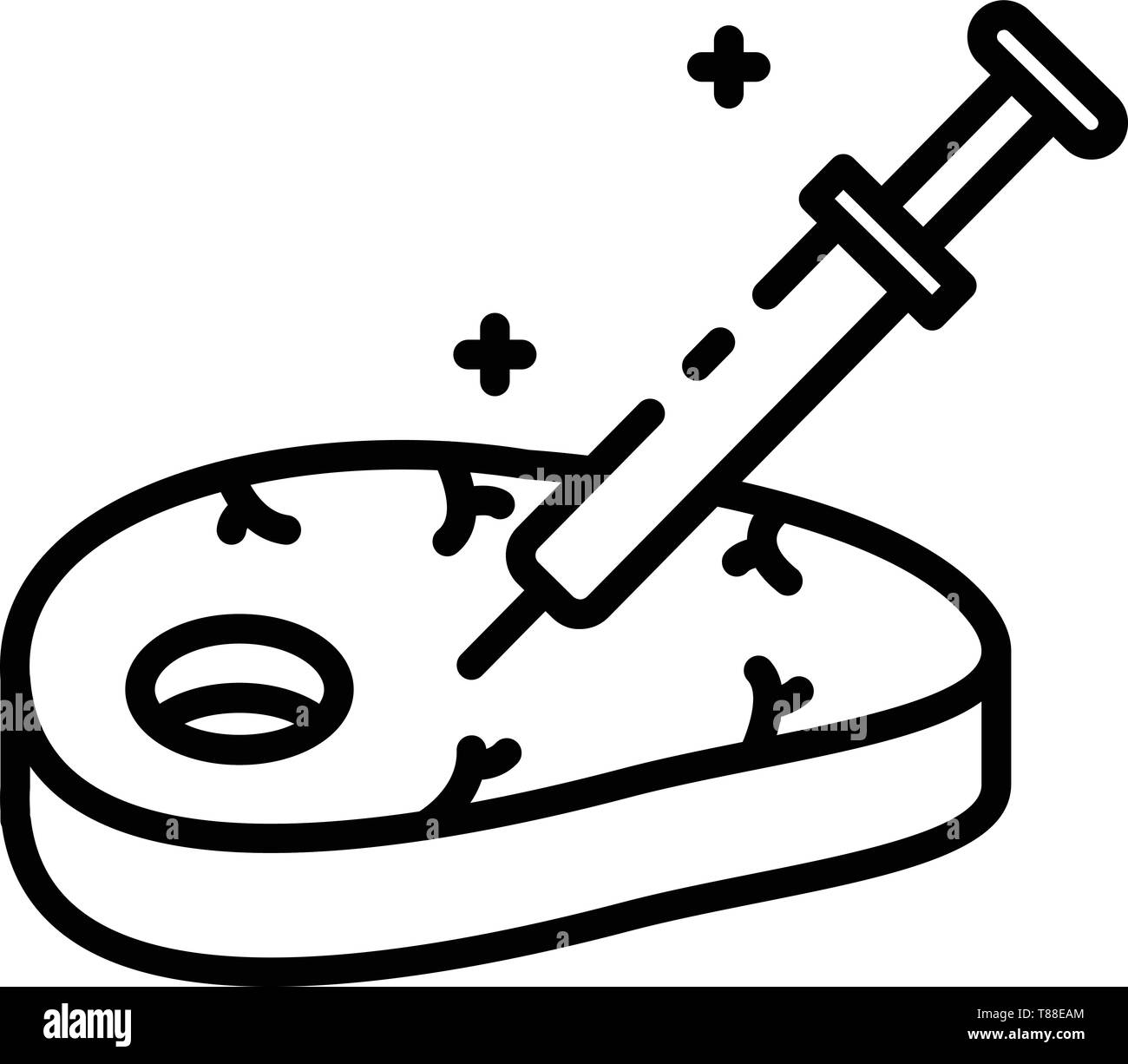 Meat with syringe icon, outline style Stock Vector Image & Art - Alamy