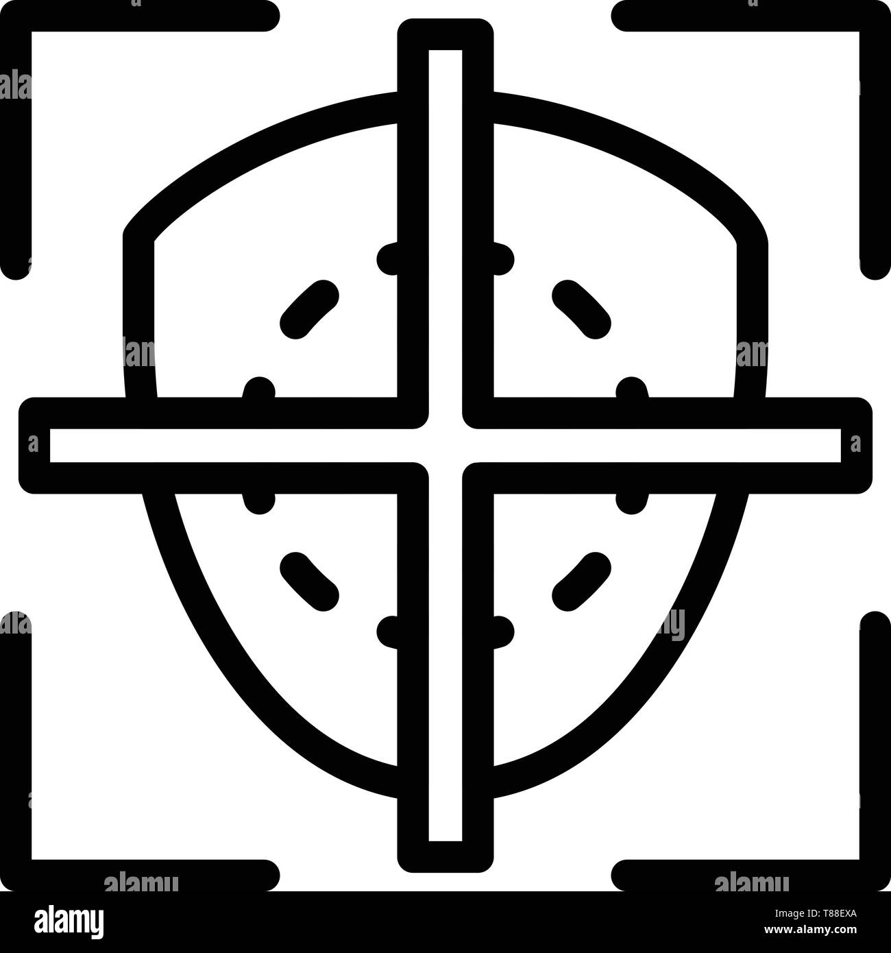 Face recognition sight icon, outline style Stock Vector