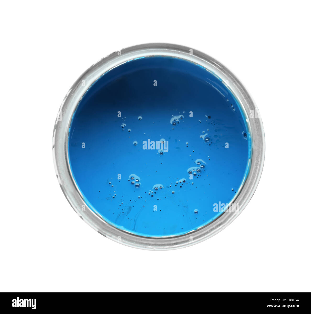 Can of paint on white background Stock Photo Alamy