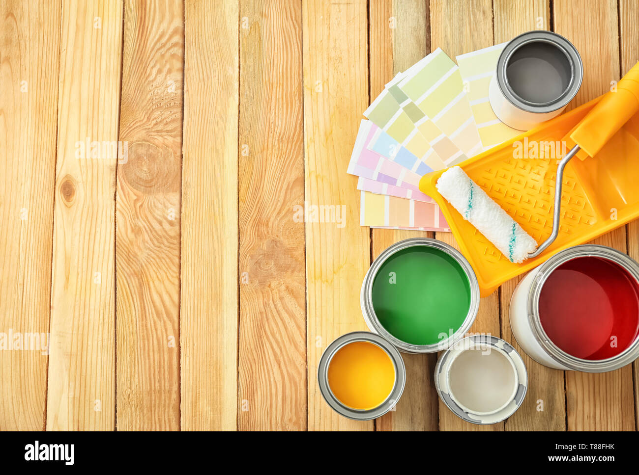 Open cans paint color samples hi-res stock photography and images - Alamy