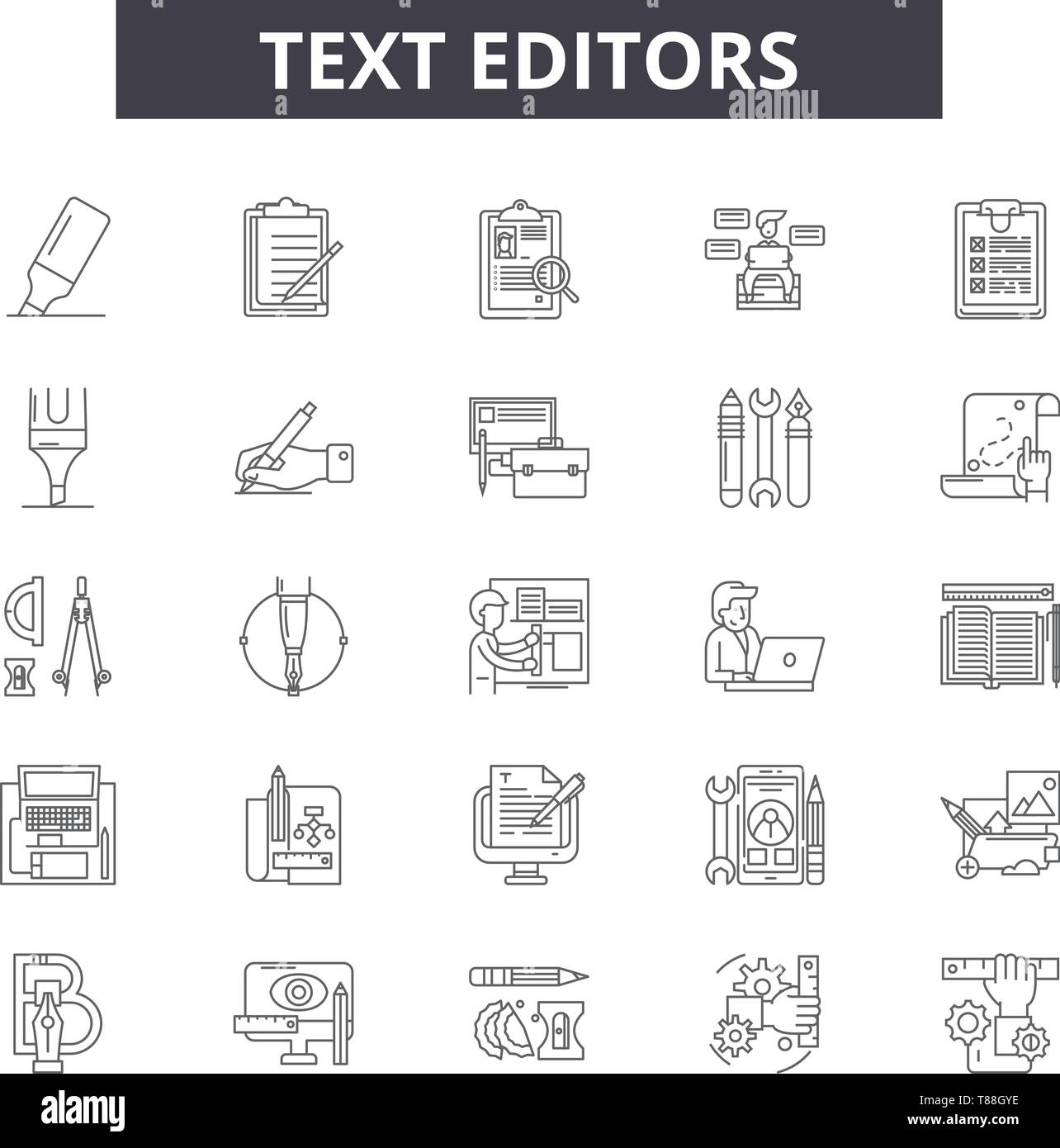 Text editor - Free edit tools icons