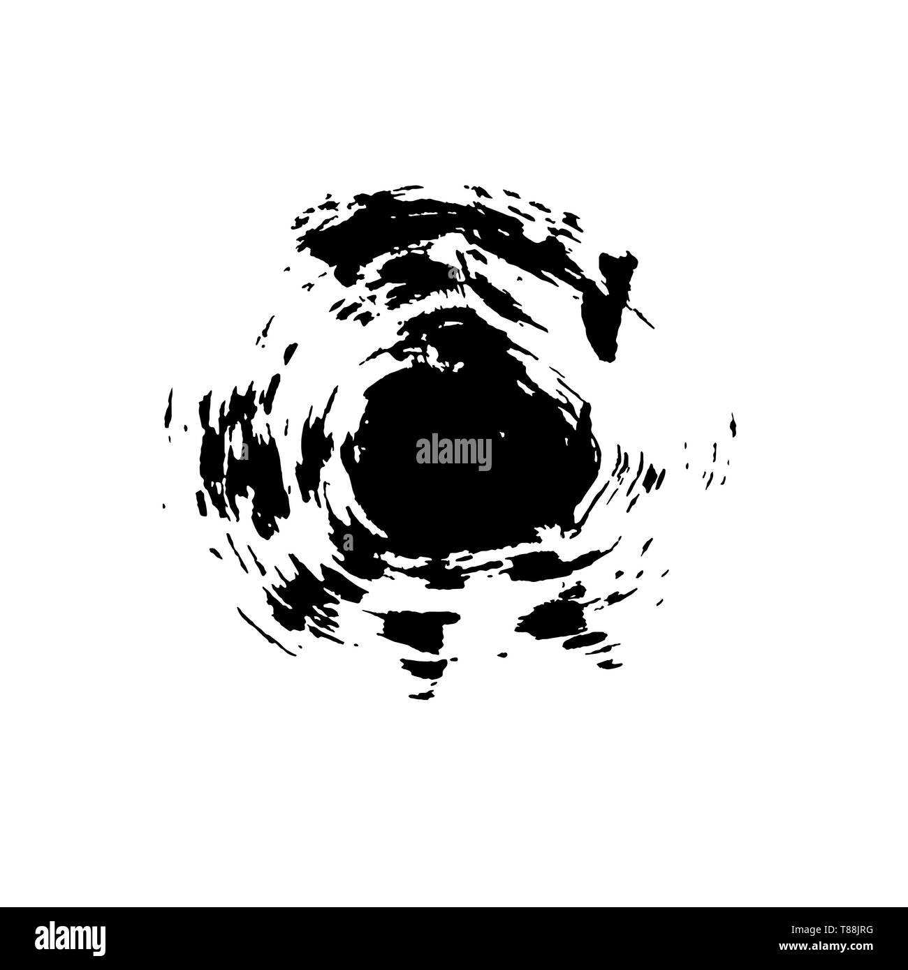 Ink Vector Dry Brush Stroke Round Banner Vector Illustration
