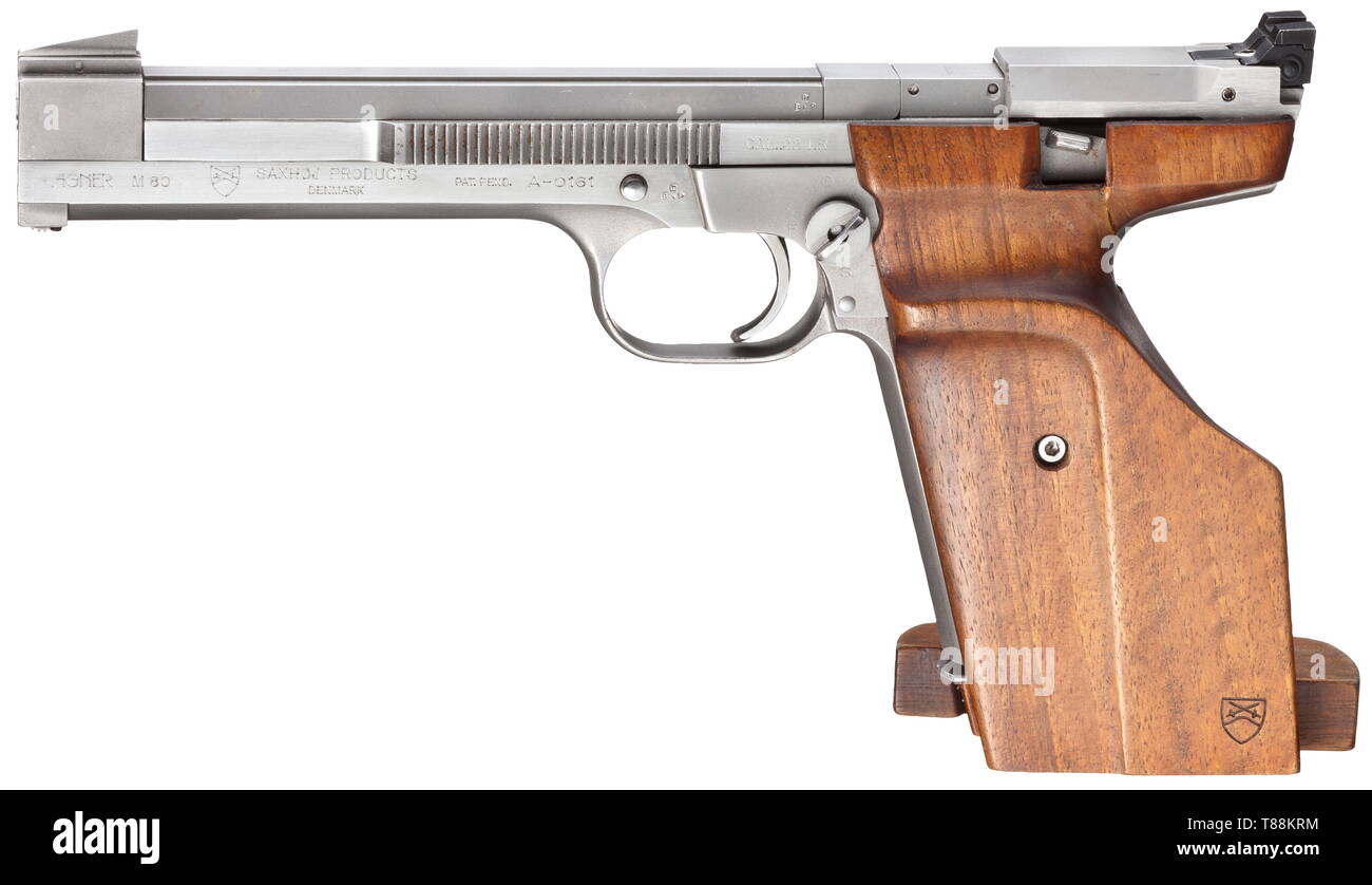 Shooting sports, pistols, Denmark, Agner M 80, caliber .22 lfB, Additional-Rights-Clearance-Info-Not-Available Stock Photo