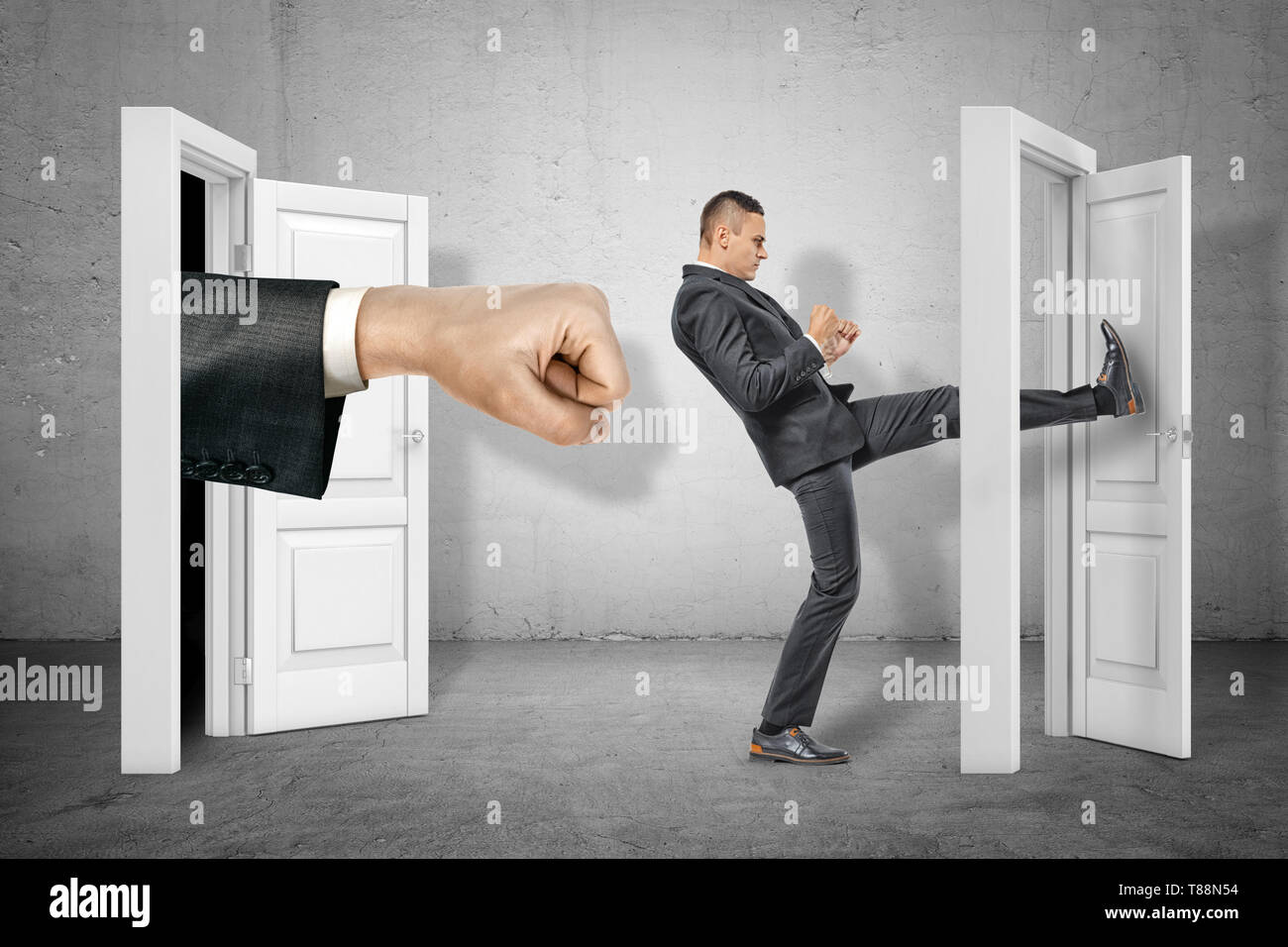 Kicked out of door hi-res stock photography and images - Alamy