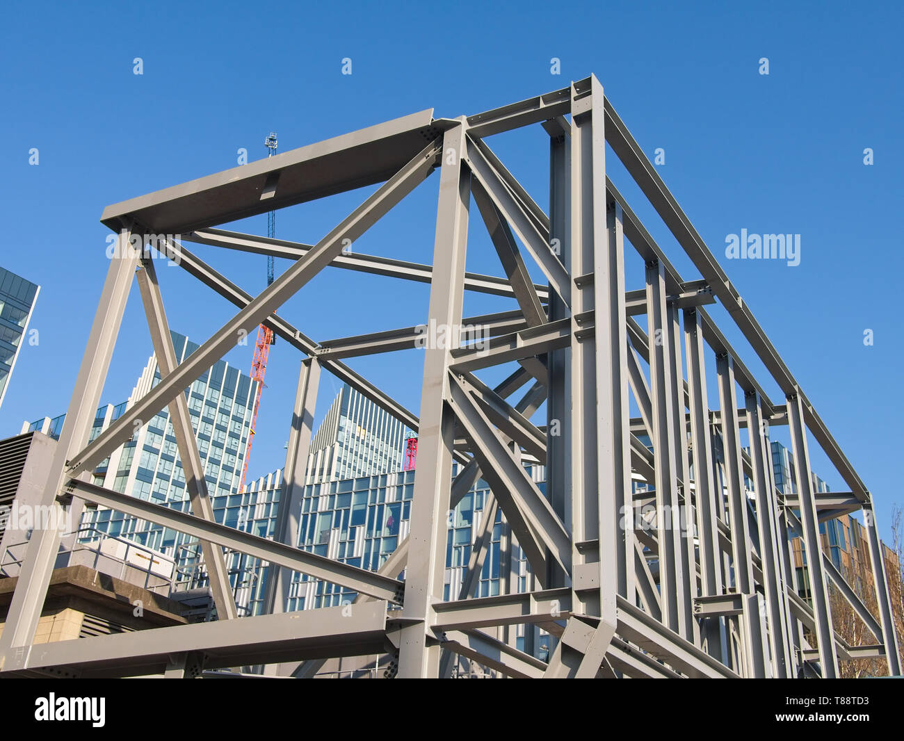 Steel Frame Construction Stock Photos & Steel Frame Construction Stock