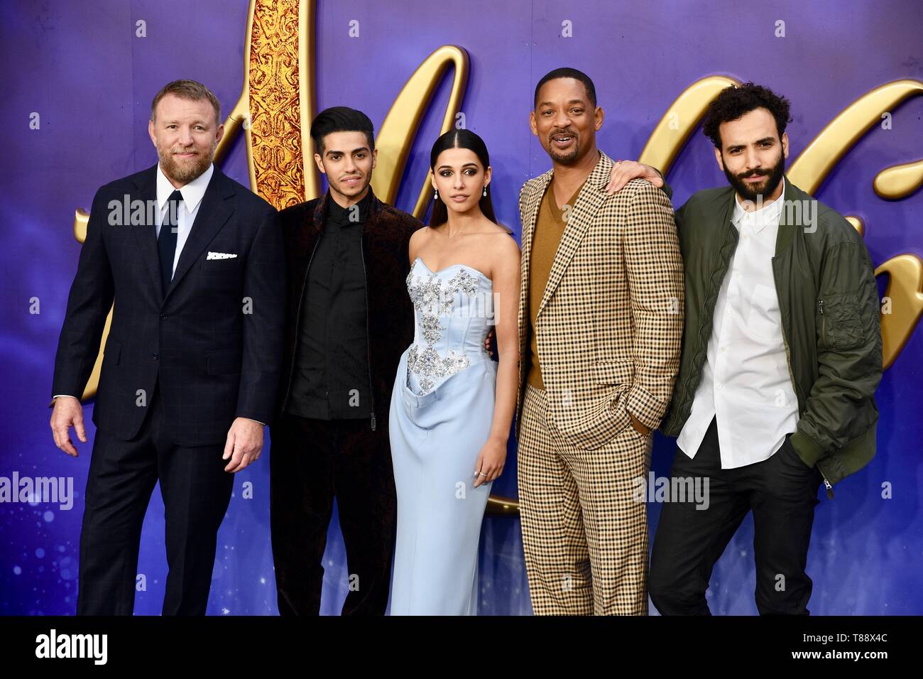 Guy Richie, Mena Massoud, Naomi Scott, Will Smith, Marwan Kenzari. Cast, European Gala of Aladdin, Odeon Luxe, Leicester Square, London Stock Photo
