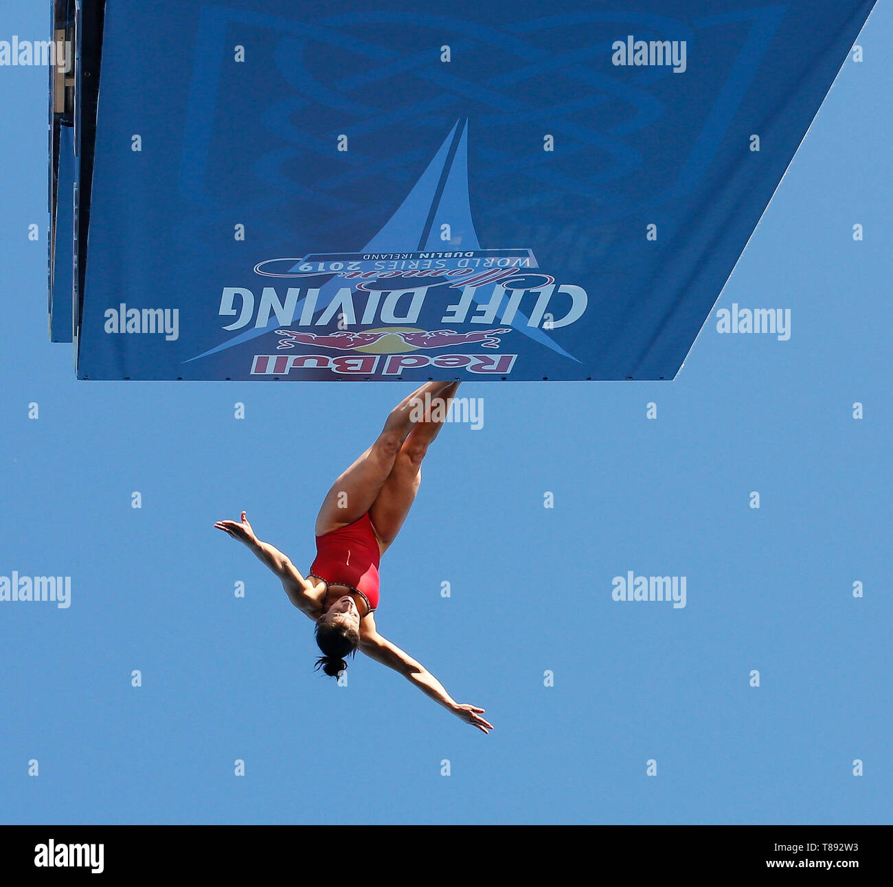Dun Laoghaire, Dublin, Ireland. 11th May, 2019. Red Bull Cliff Diving World Series, rounds 1 and 2; Celia Fernandez (ESP) with a 3.1 difficulty drive is awarded 46.58 points for 6th place Credit: Action Plus Sports/Alamy Live News Stock Photo