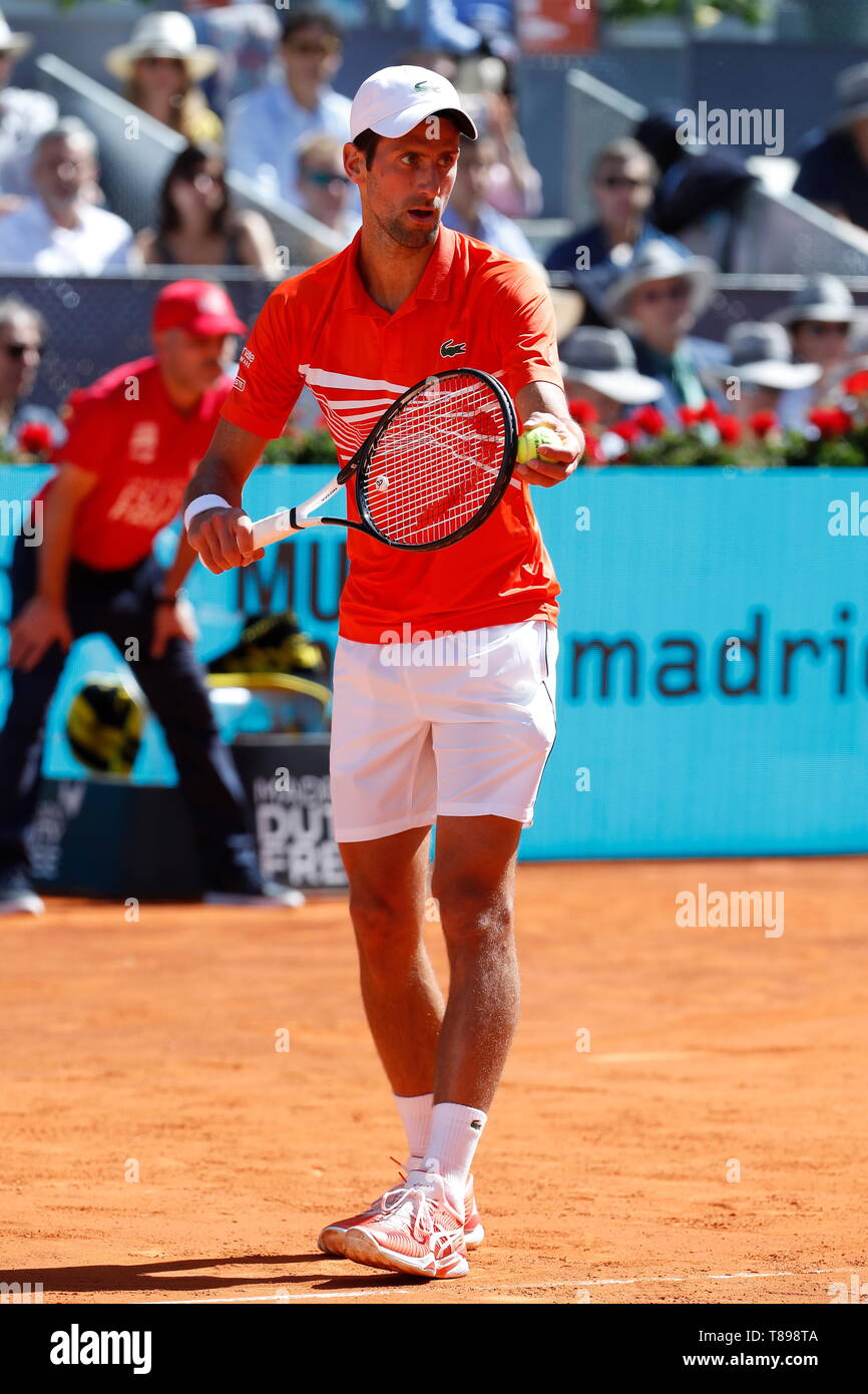 Madrid, Spain. 11th May, 2019. Novak Djokovic (SER) Tennis : Novak Djokovic  of Serbia during Singles Semi final match against Dominic Thiem of Austria  on the ATP World Tour Masters 1000 Mutua