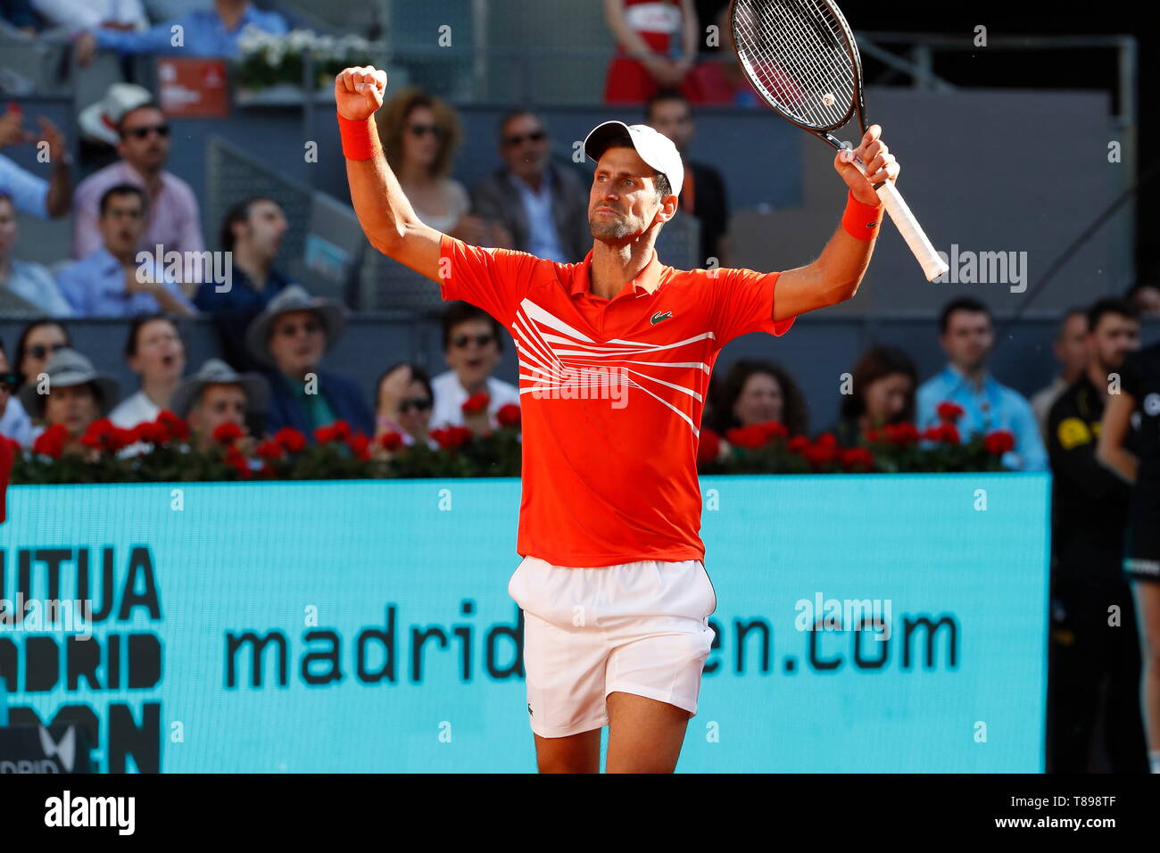 Madrid, Spain. 11th May, 2019. Novak Djokovic (SER) Tennis : Novak Djokovic  of Serbia celebrate after winning Singles Semi final match against Dominic  Thiem of Austria on the ATP World Tour Masters