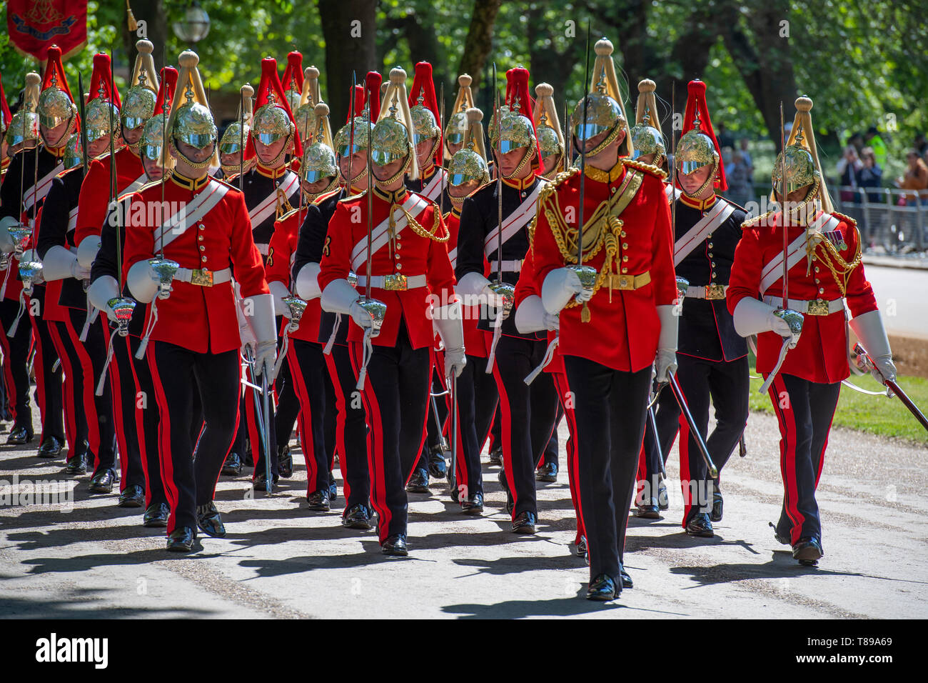 Hyde Park London, UK. 12th May 2019. The Combined Cavalry Old Comrades Association 95th annual parade and service. The parade is commanded by Lieutenant-General Sir Simon Mayall, KCB, CB, Colonel of 1st The Queens Dragoon Guards who are the sponsor regiment of this year’s event. Credit: Malcolm Park/Alamy Live News. Stock Photo