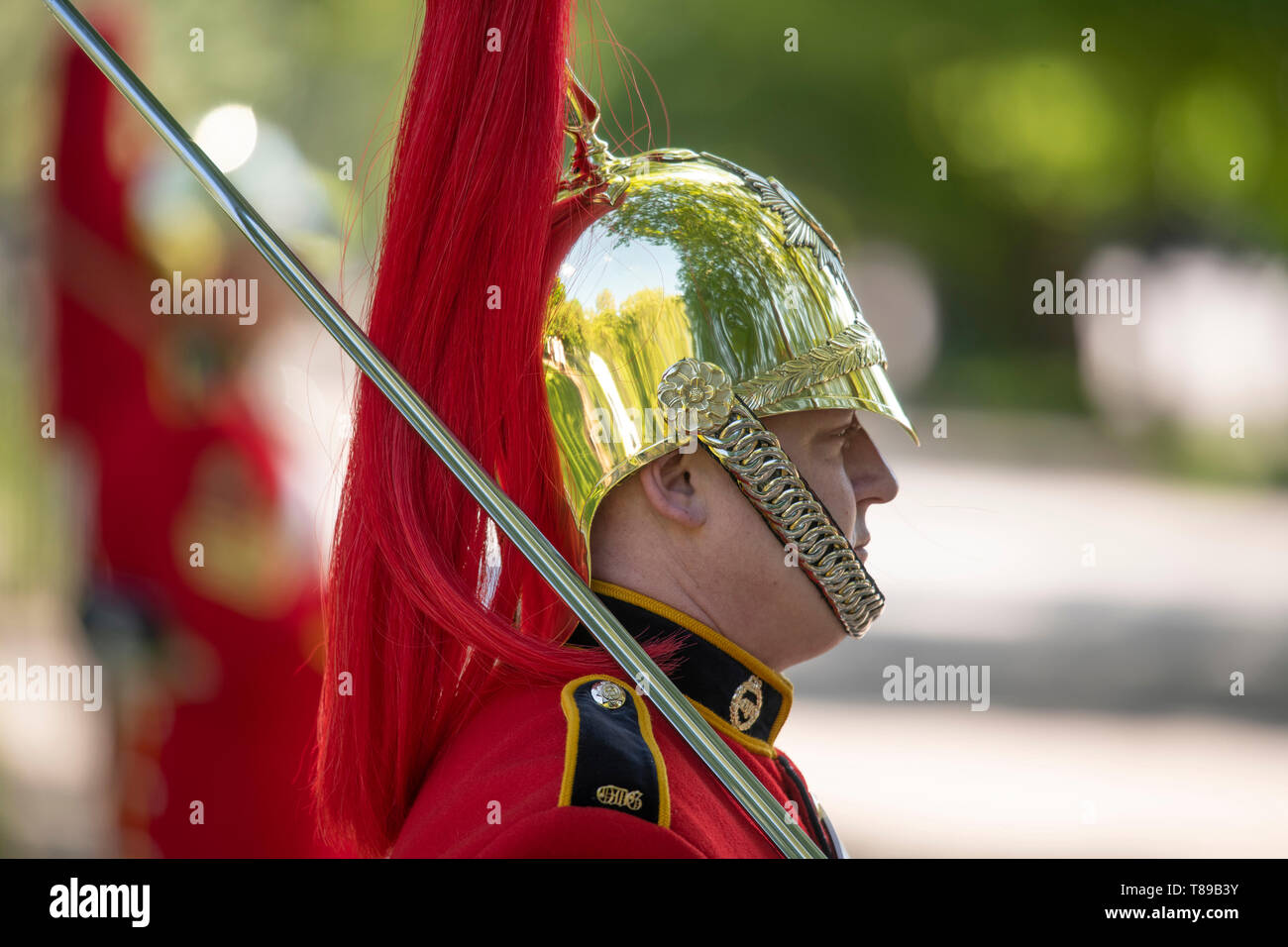 Hyde Park London, UK. 12th May 2019. The Combined Cavalry Old Comrades Association 95th annual parade and service. The parade is commanded by Lieutenant-General Sir Simon Mayall, KCB, CB, Colonel of 1st The Queens Dragoon Guards who are the sponsor regiment of this year’s event. Credit: Malcolm Park/Alamy Live News. Stock Photo