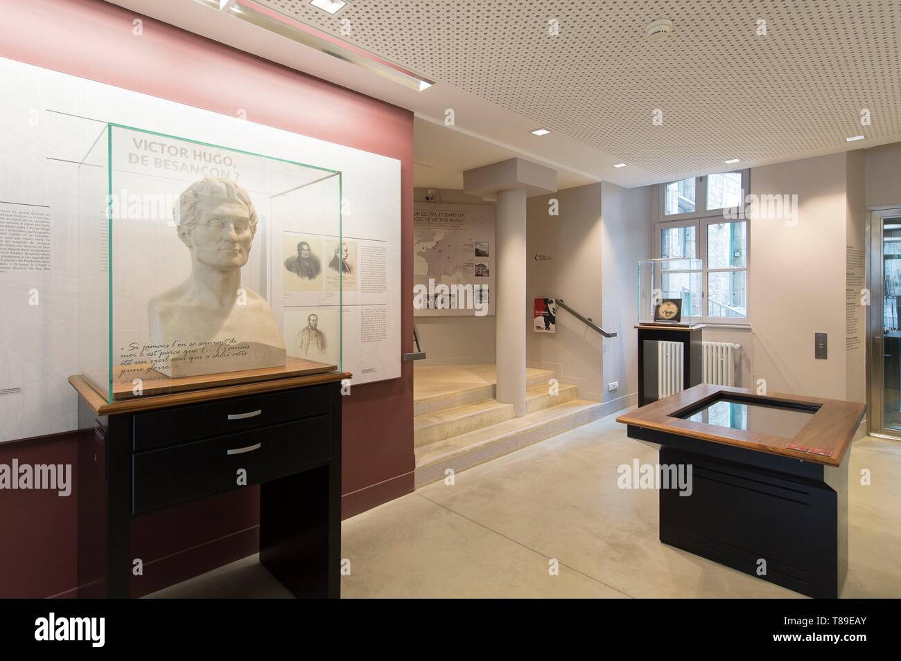 France, Doubs, Besancon, an exhibition hall of the Victor Hugo museum installed in his birthplace Stock Photo