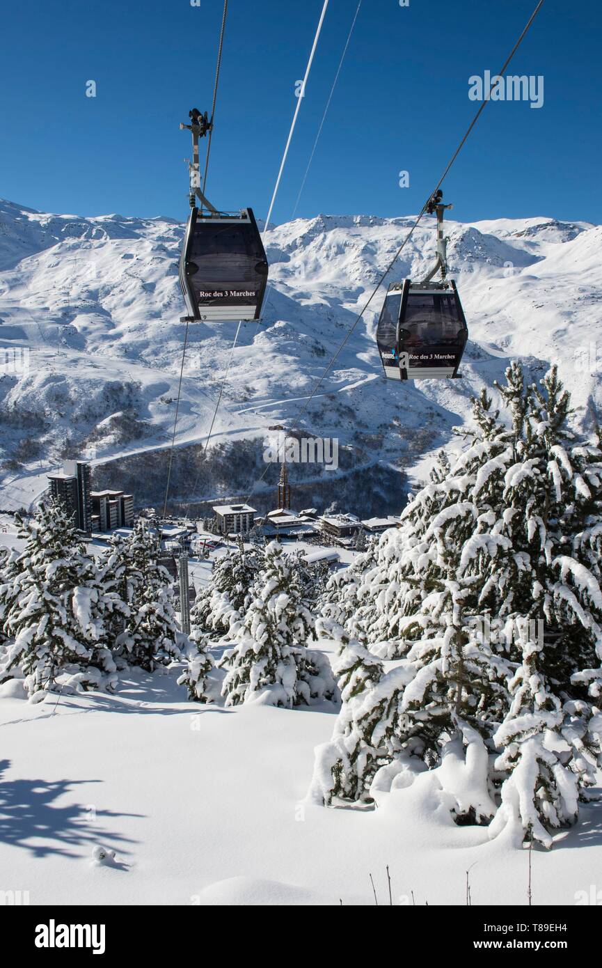 France, Savoie, ski area of the 3 