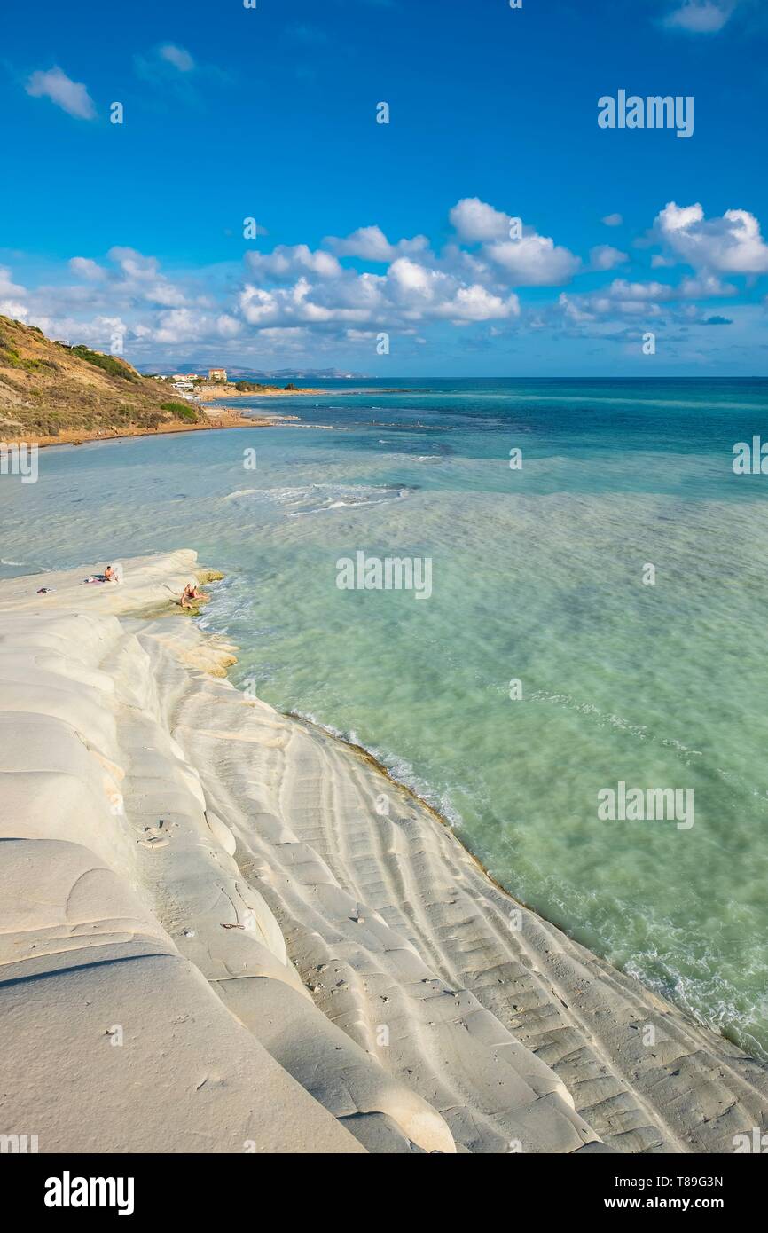 Realmonte Italy, Sicily, Realmonte, Scala dei Turchi, tourist site where the ...