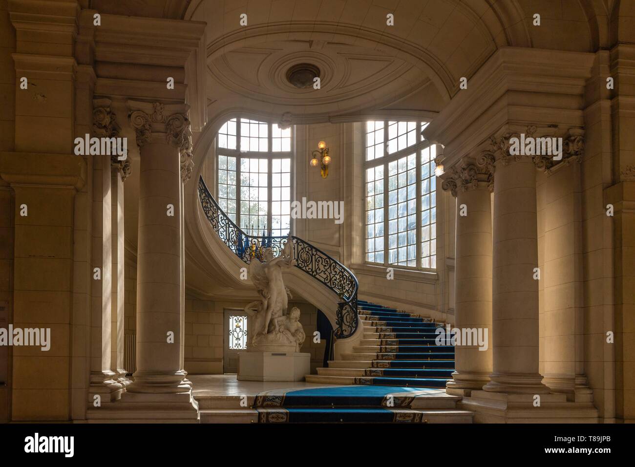 France, Yvelines, Versailles, city hall stairs Stock Photo
