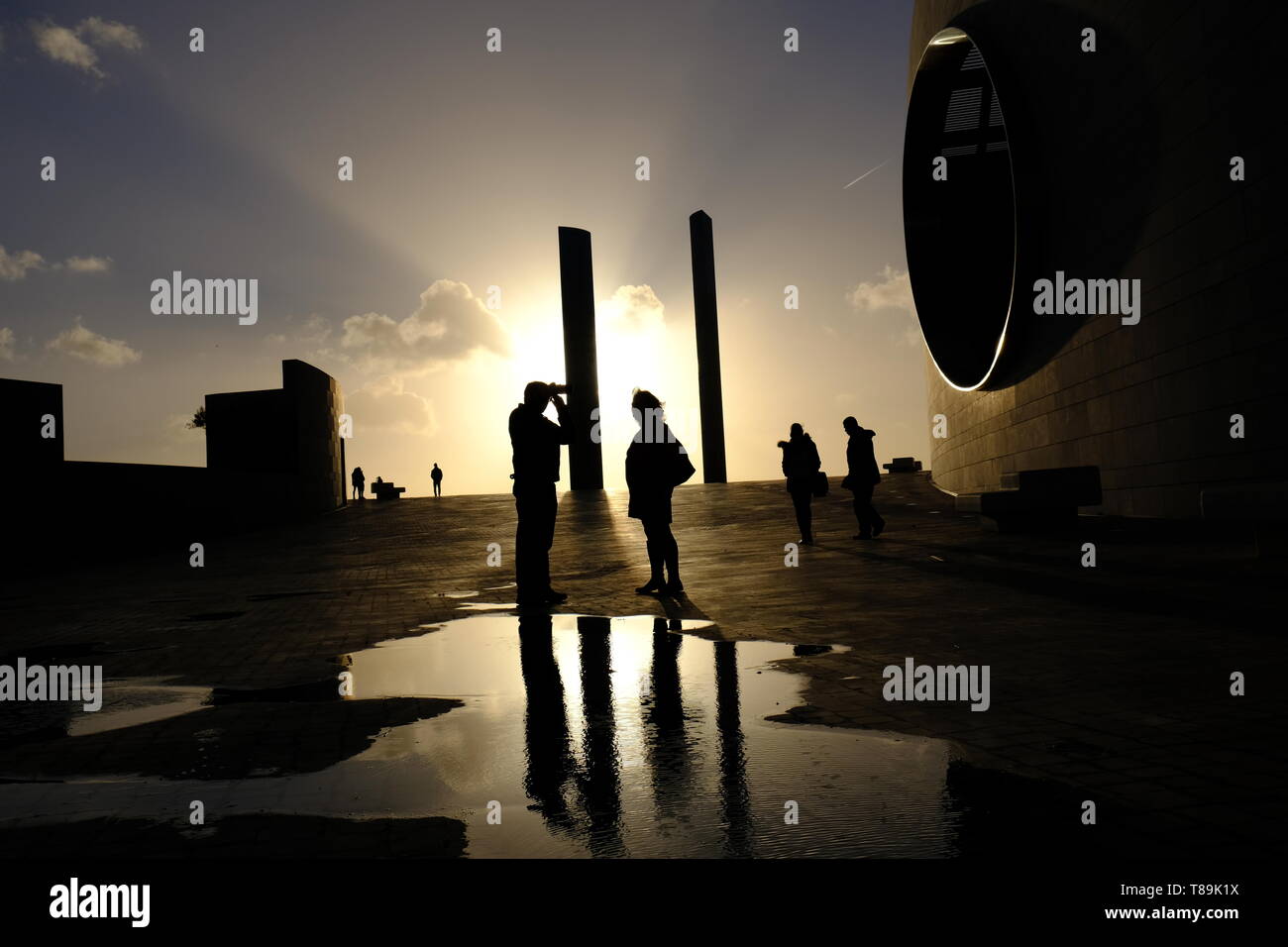 Man with smartphone backlight Stock Photo