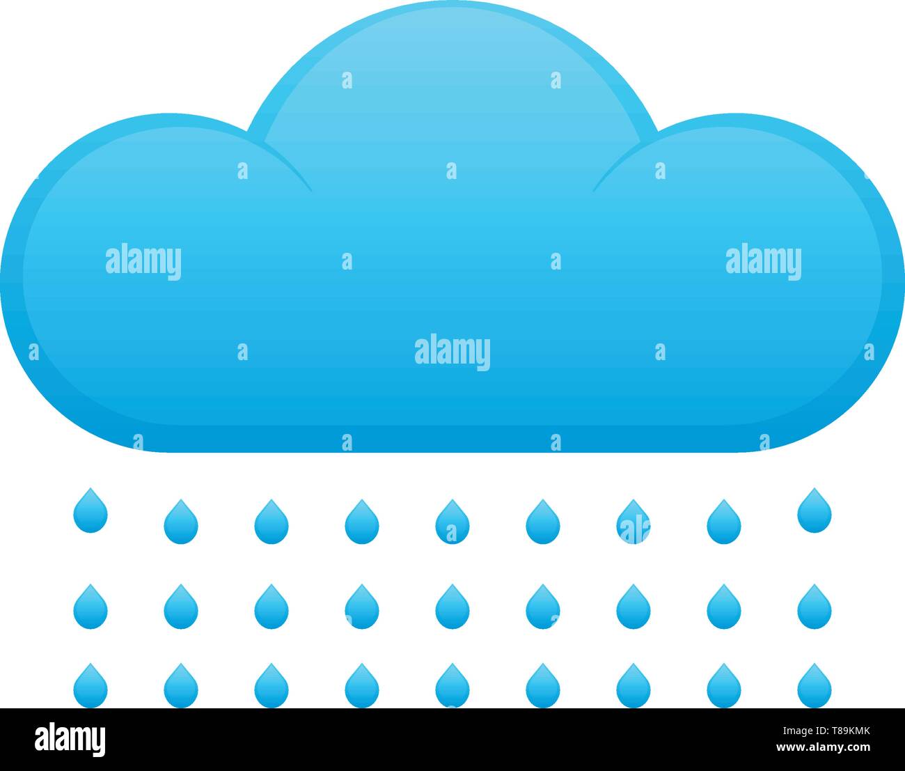 Cloud icon with rain on white background. Cloud vector icon. Stock Vector
