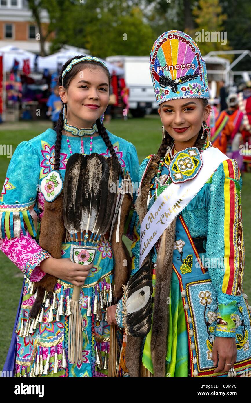 United States, North Dakota, Bismarck, annual intertribal powwow Stock Photo