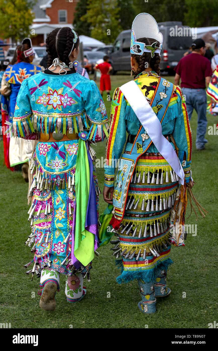 United States, North Dakota, Bismarck, annual intertribal powwow Stock Photo