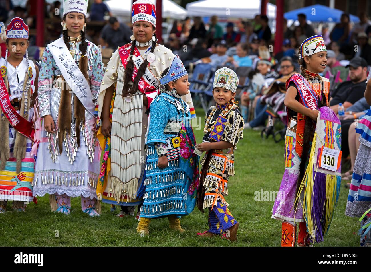 United States, North Dakota, Bismarck, annual intertribal powwow Stock