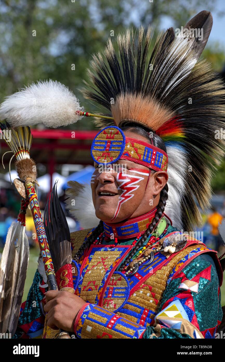 United States, North Dakota, Bismarck, annual intertribal powwow Stock