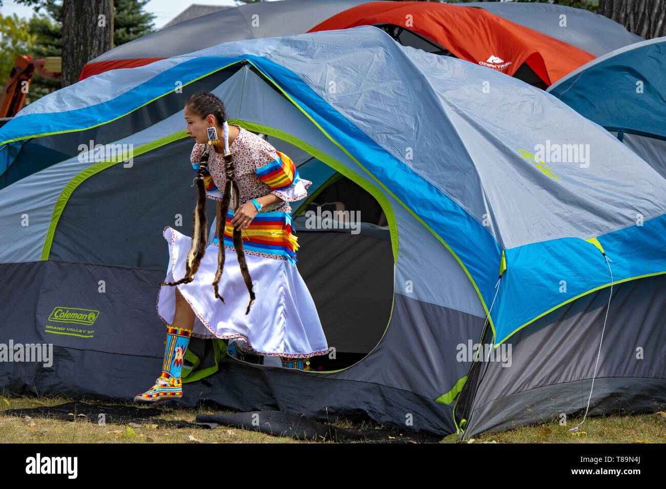 United States, North Dakota, Bismarck, annual intertribal powwow Stock Photo