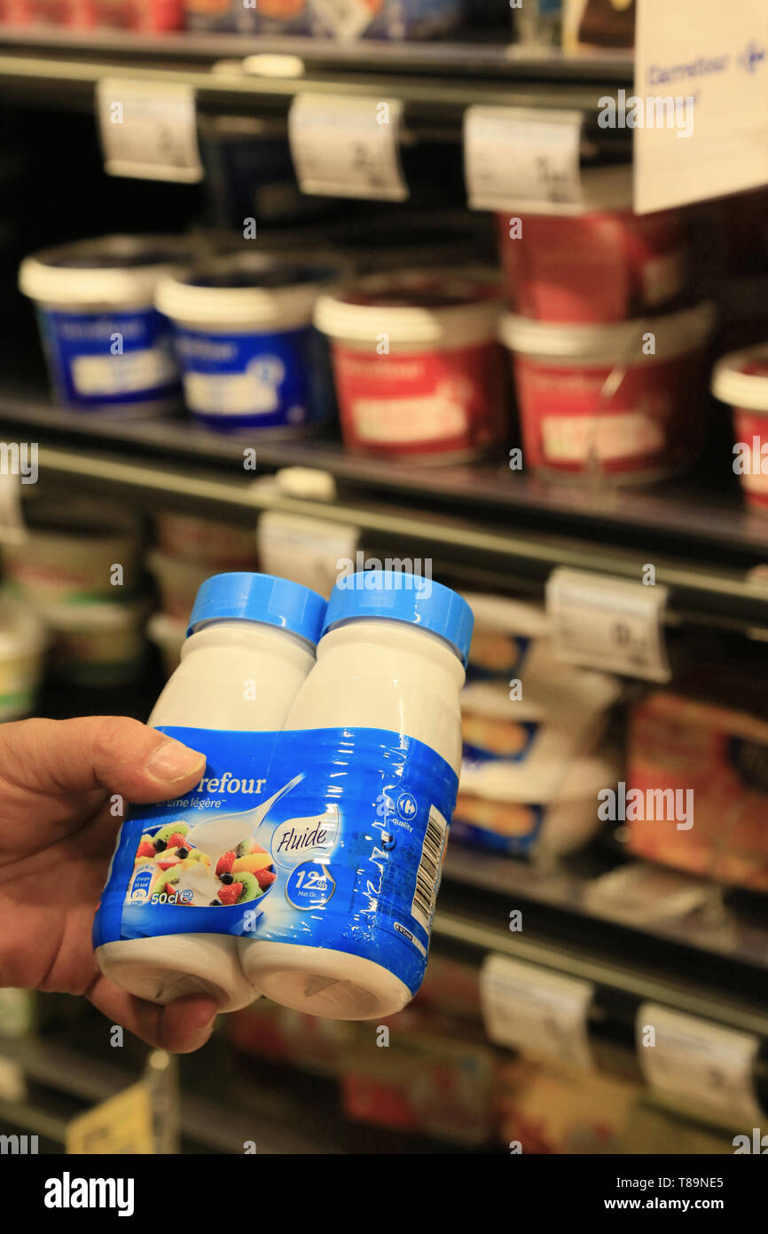 Bouteilles de lait. Stock Photo