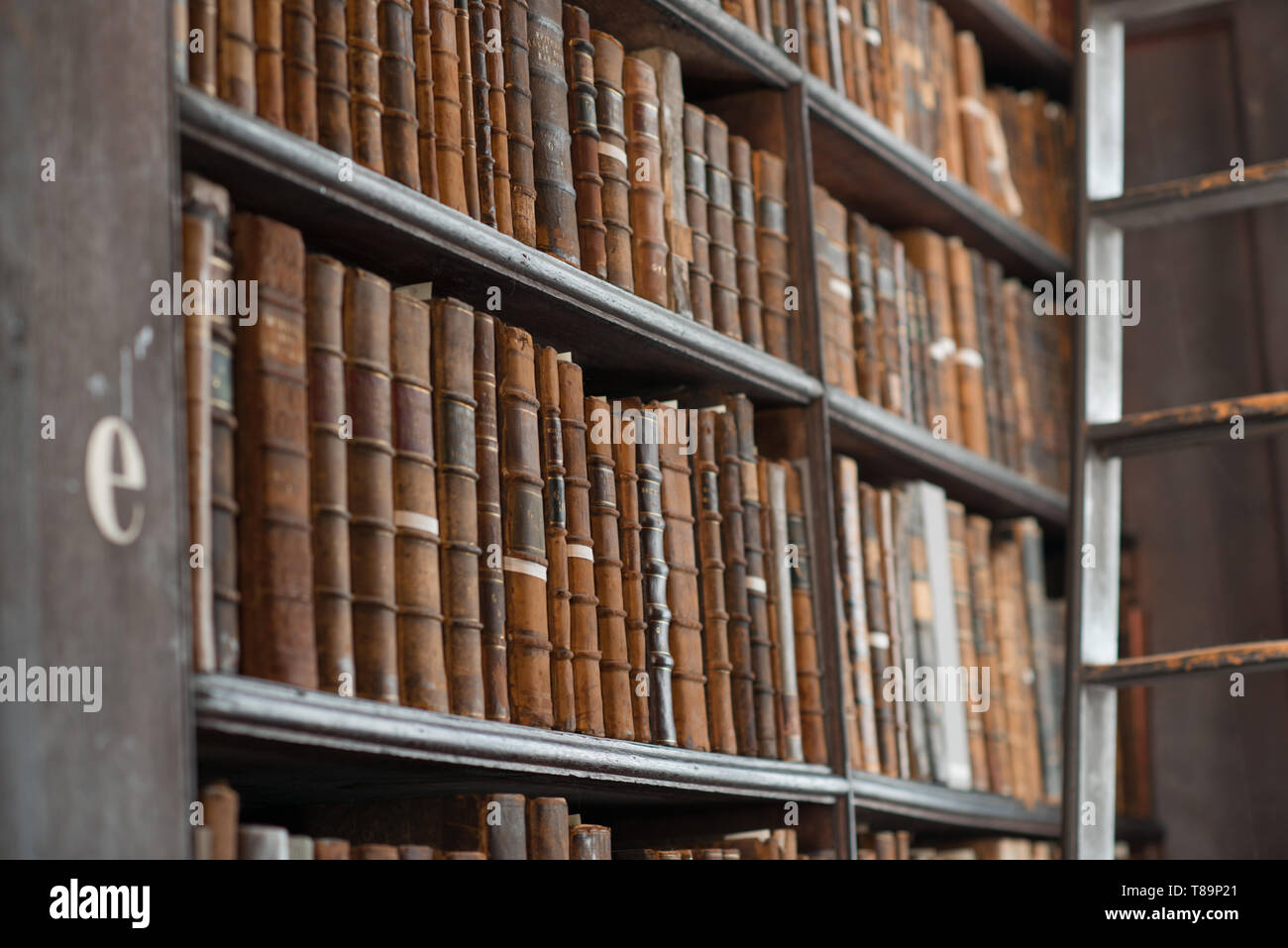 Trinity College Library, Dublin, Ireland - 08/07/2017 : The Long Room at Trinity Library in Trinity College, Dublin, Ireland Stock Photo