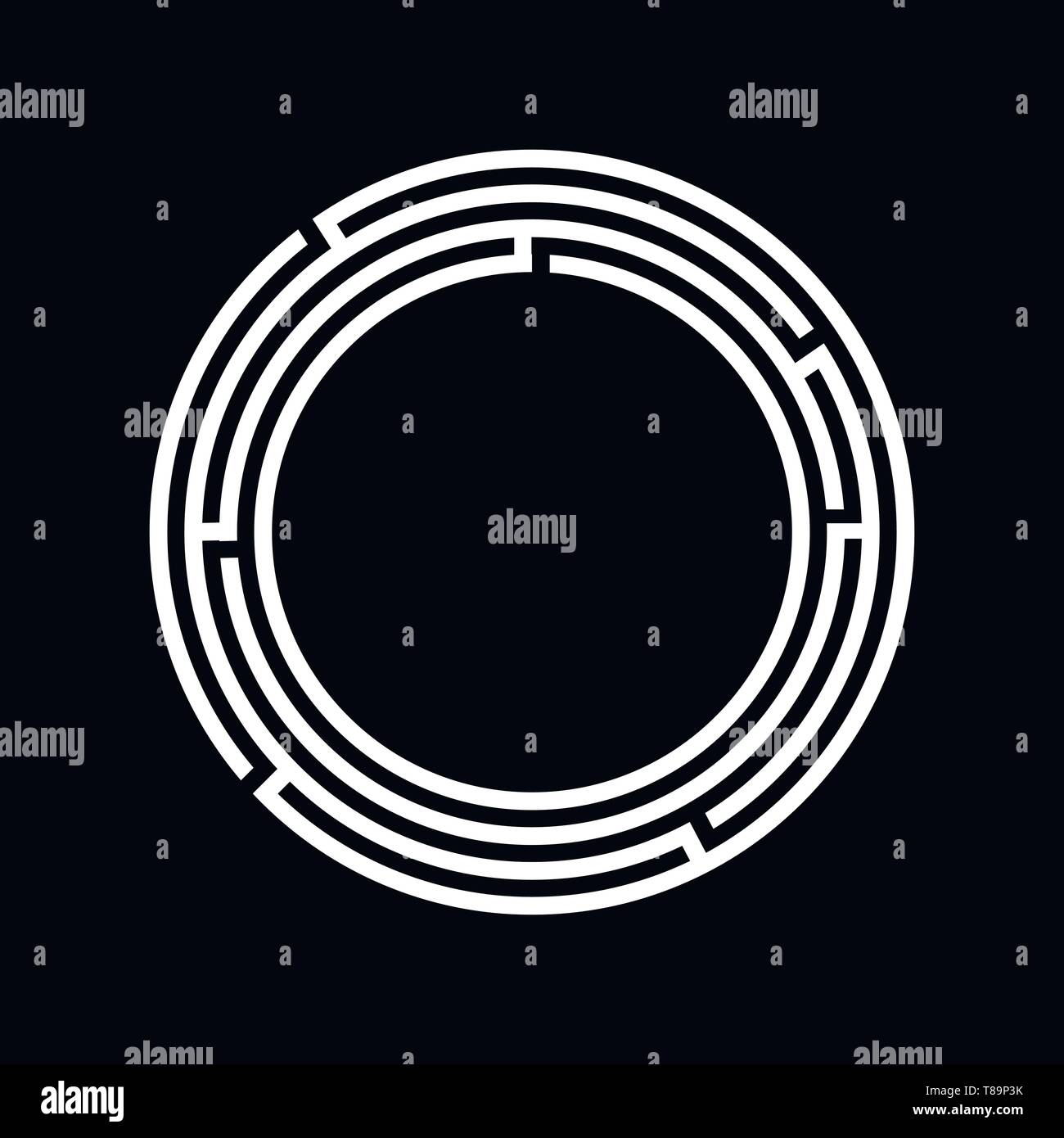 Round labyrinth maze game vector illustration EPS10 isolated on black ...