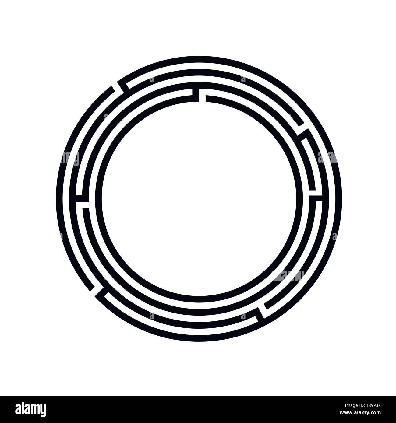 Round labyrinth maze game vector illustration EPS10 isolated on white ...