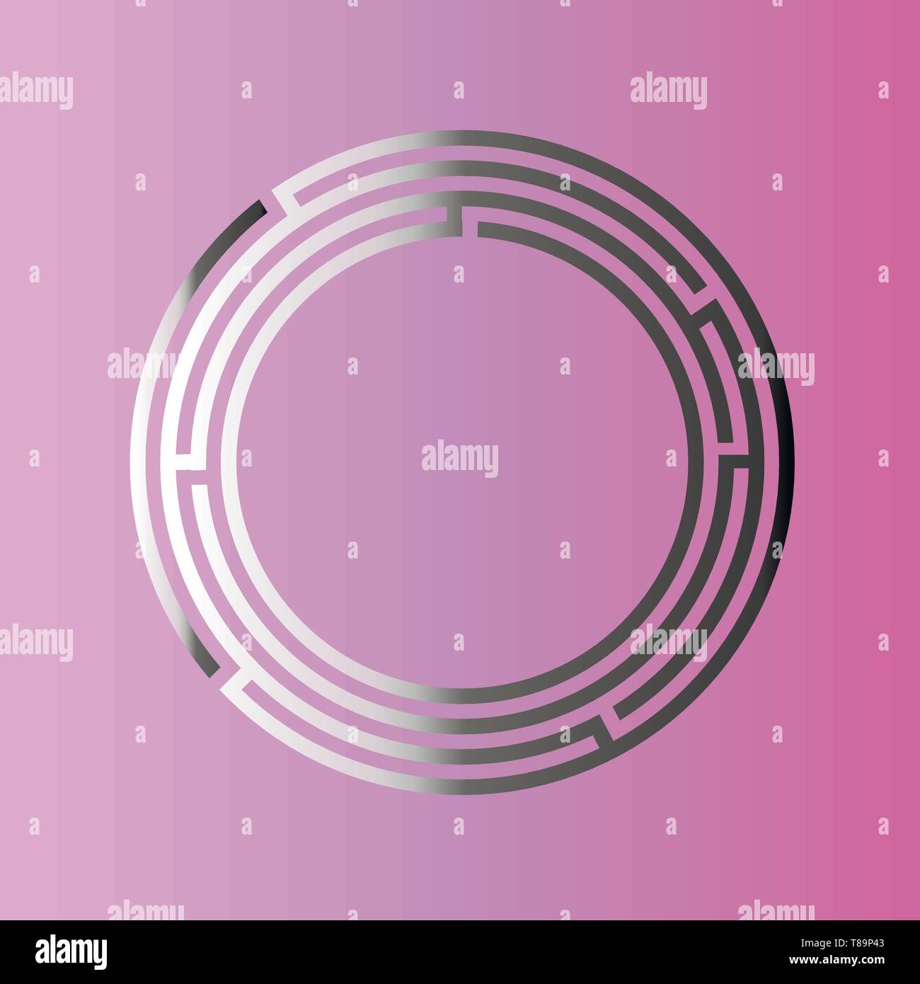 Round labyrinth maze game vector illustration EPS10 isolated on pink ...