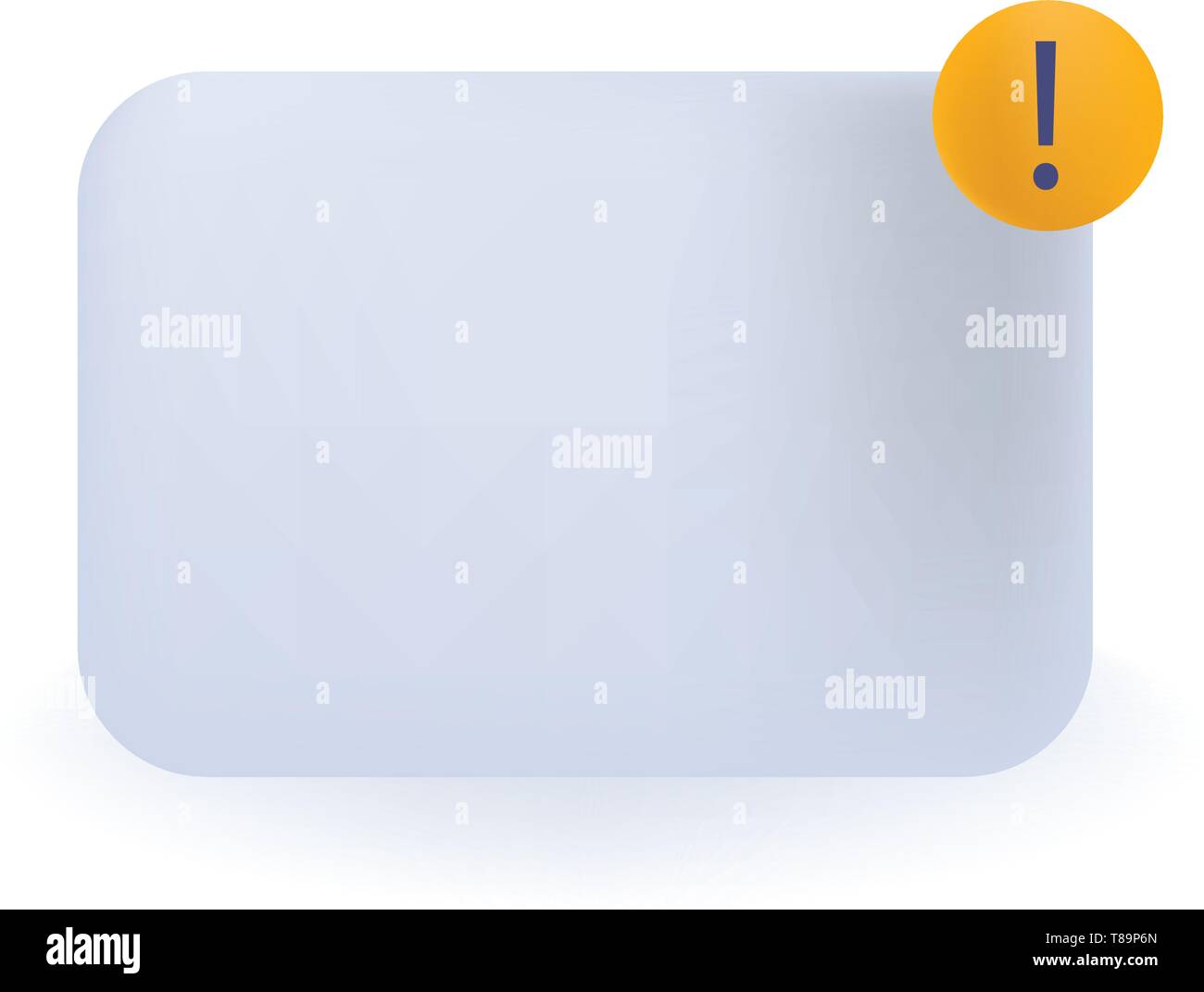 Empty Rectangular Shape Copy Space Text Box Exclamation Mark in Circle ...