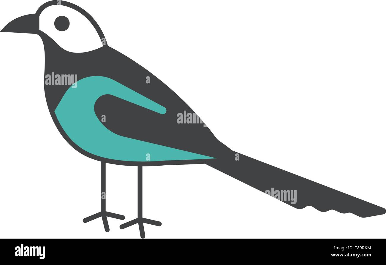 MAGPIE bird- vector sign symbol illustration Stock Vector