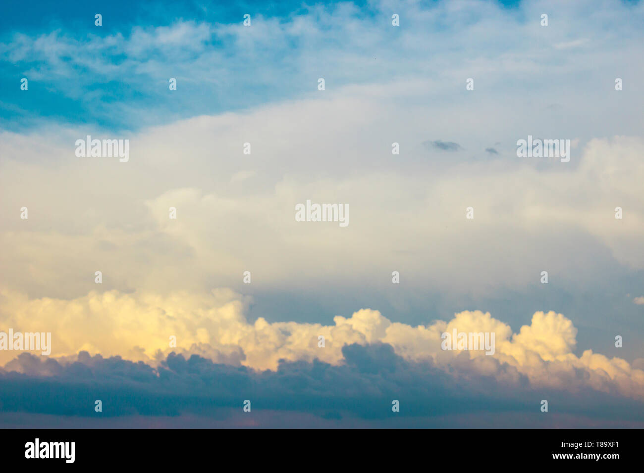 Cloudy Vanilla Sky background. Abstract fpuffy cloudscape in air Stock ...