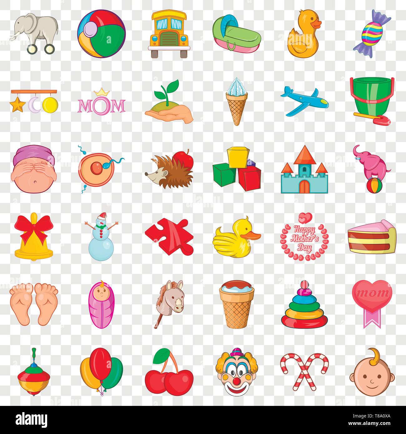 Child care icons set, cartoon style Stock Vector Image & Art - Alamy