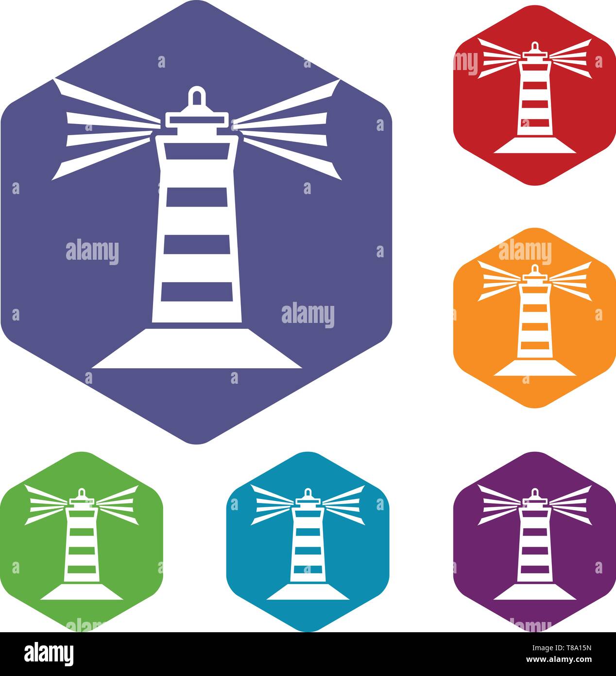 Lighthouse icons vector hexahedron Stock Vector