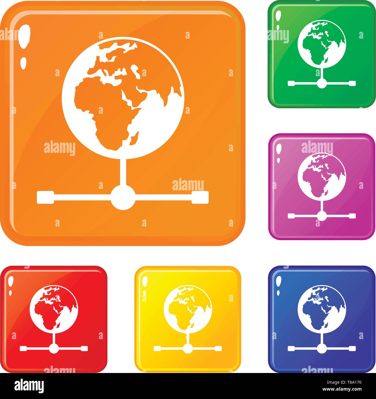 Globe icons set vector color Stock Vector Image & Art - Alamy