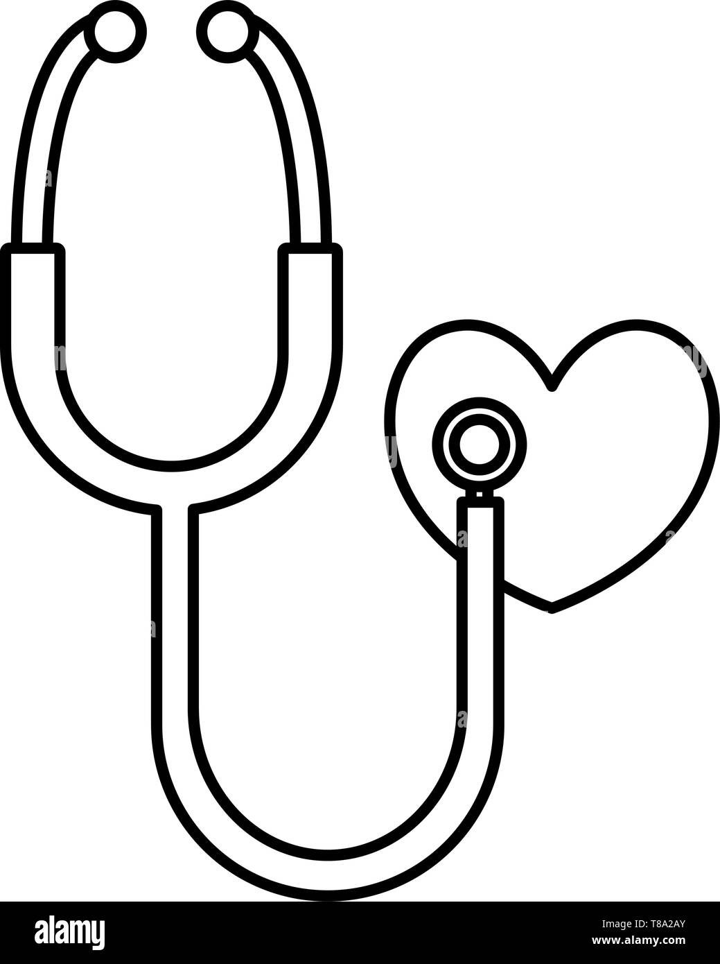 heart cardio with stethoscope vector illustration design Stock Vector