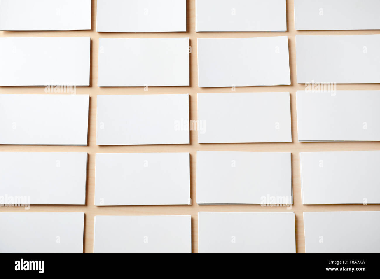 Blank Business Cards On Wooden Background Stock Photo
