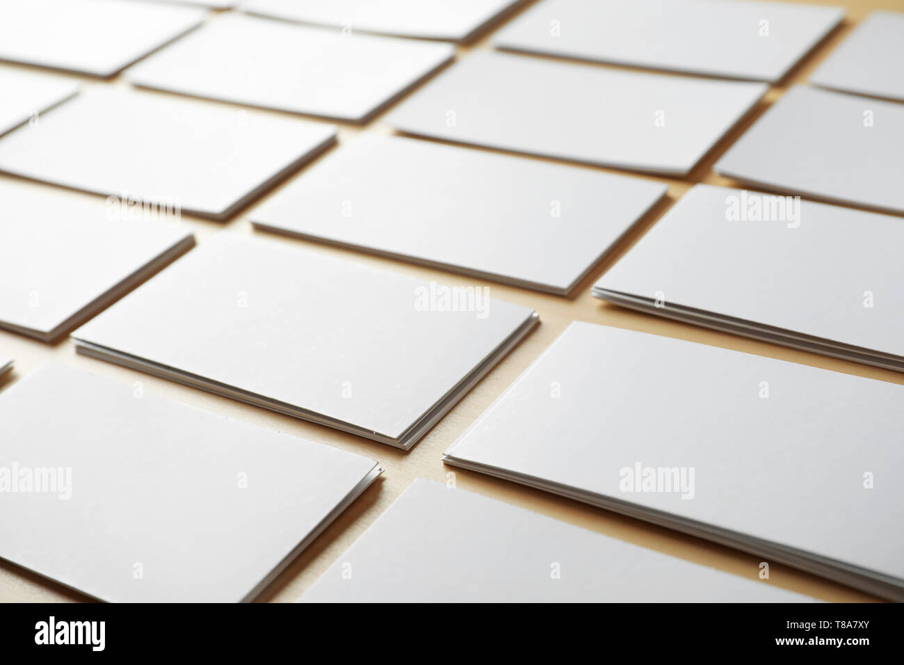 Blank Business Cards On Wooden Background Closeup Stock Photo