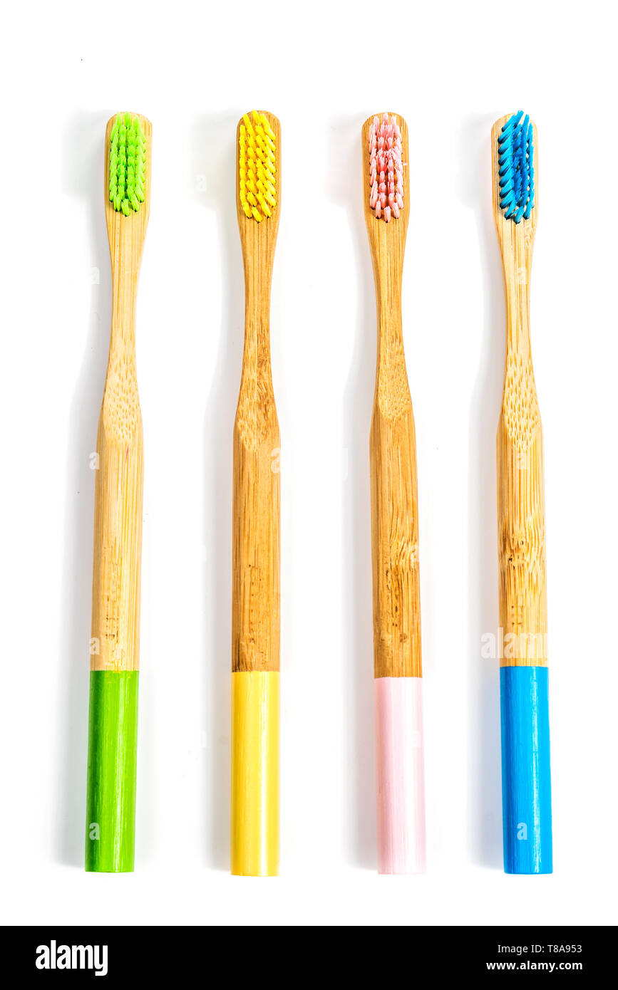 bamboo toothbrush isolated on the white background Stock Photo - Alamy