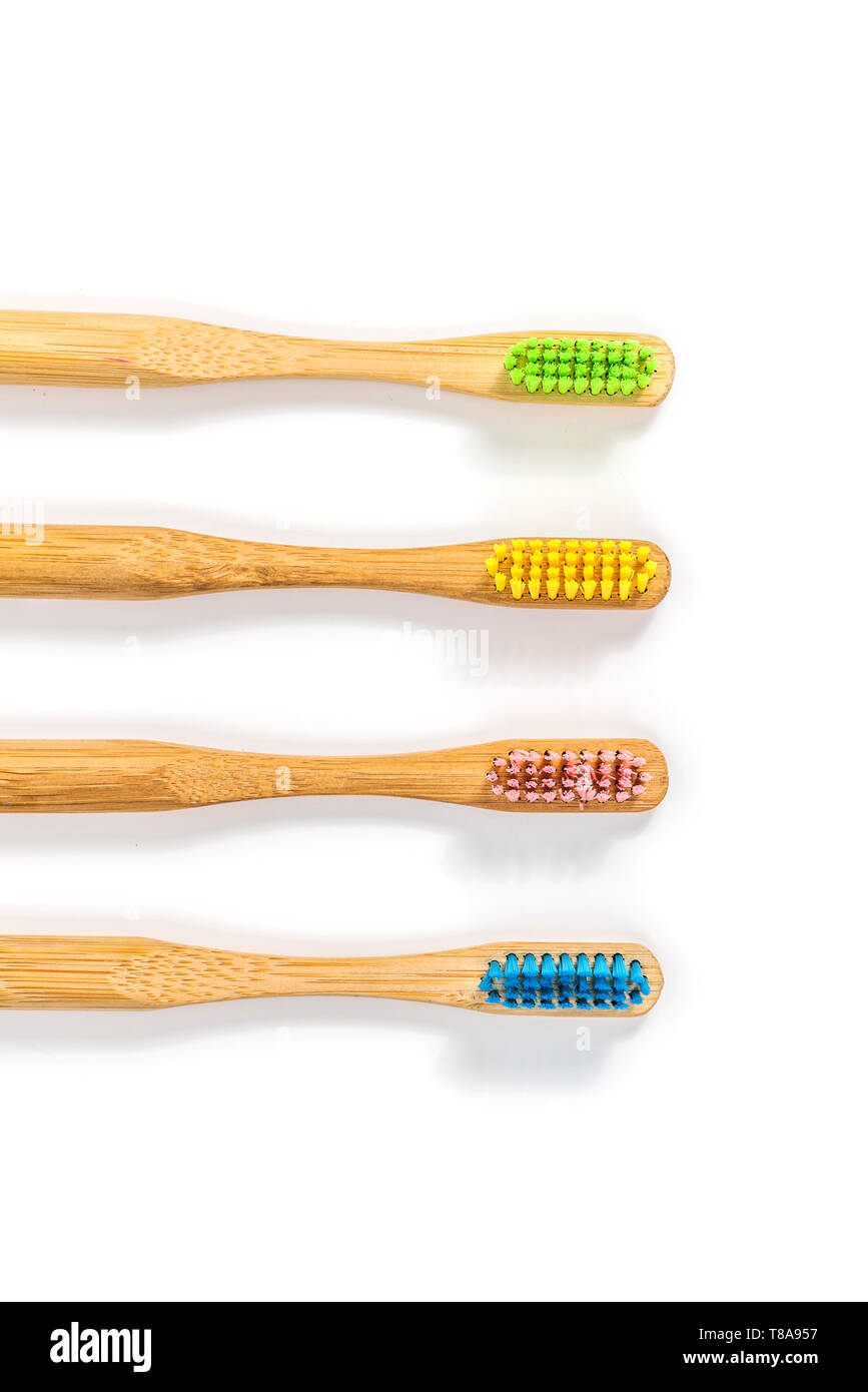 bamboo toothbrush isolated on the white background Stock Photo - Alamy